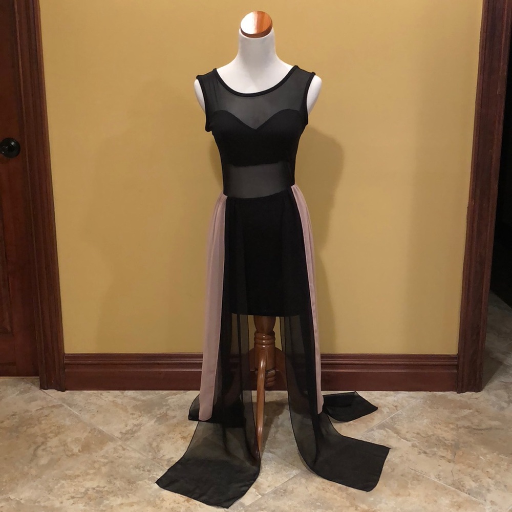 Black/blush party dress